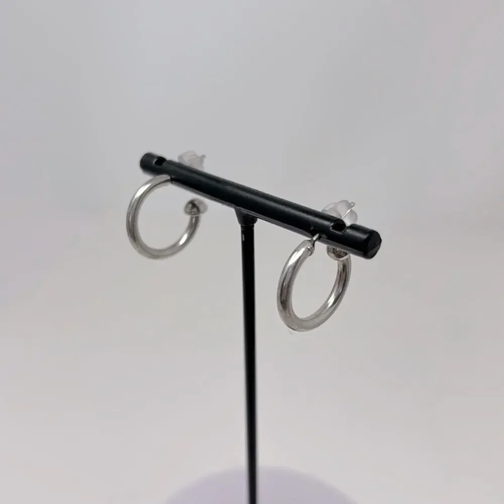 Open Hoop Silver Earrings Size 1/2 Inch